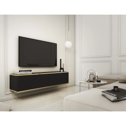 Szafka RTV Czarno - Złota  135 cm MDF
